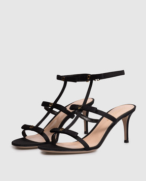 Gianvito Rossi Чорні босоніжки з емблемою G3274370RIC