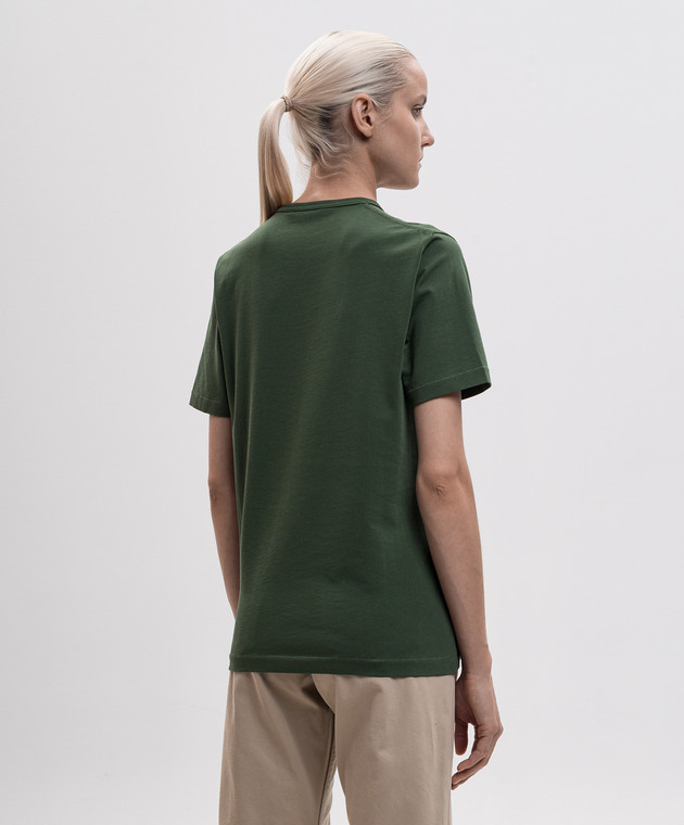 JW Anderson Зеленая футболка с вышивкой логотипа JT0376PG1937 изображение 4