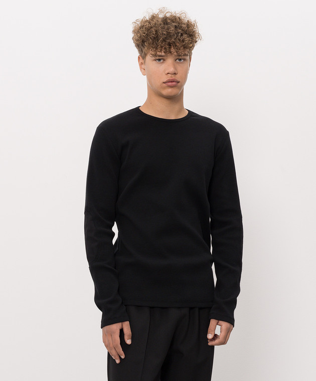 Maison Margiela MM6 Черный лонгслив с шерстью SH0NH0025M20122 изображение 3