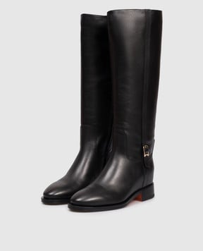 Santoni Черные кожаные сапоги с ремешком WSHM71827BJ2HLGA