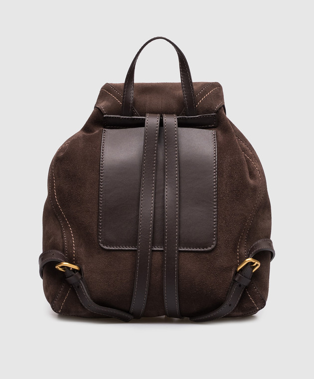 Gianni Chiarini Коричневый замшевый рюкзак Violette с логотипом ZN12237CMPL изображение 3