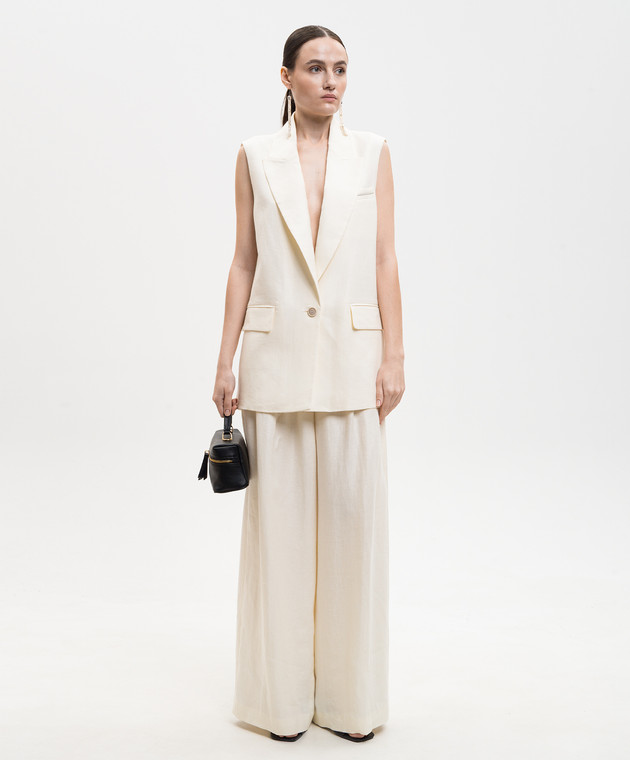 Peserico Штани з льону кольору айворі P0422202606 зображення 2