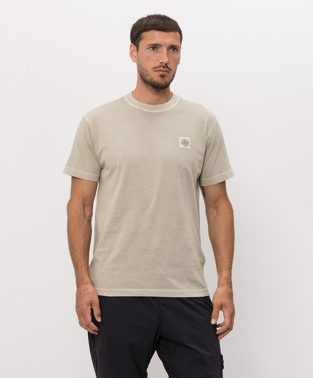 Stone Island Бежева футболка з нашивкою логотипа L2S152100026S0057 зображення 3