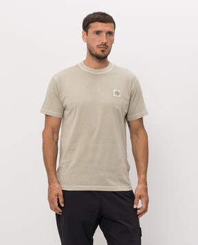 Stone Island Бежевая футболка с нашивкой логотипа L2S152100026S0057