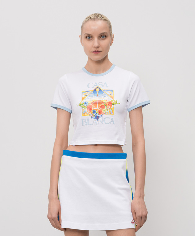 Casablanca Біла футболка Tennis Landscape WSS26JTS01003 зображення 3