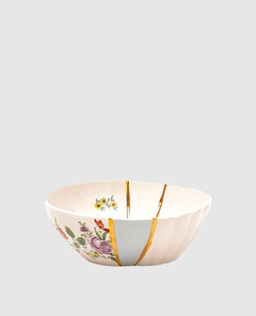 SELETTI Білий порцеляновий салатник Kintsugi з принтом 09638