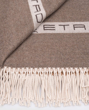 Etro Home Коричневий плед з вовни у візерунок UHNC0002AL299