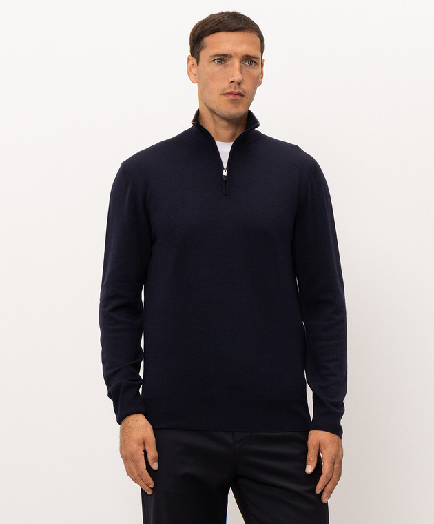 Canali Синій джемпер з вовни MK02481C0015 зображення 3