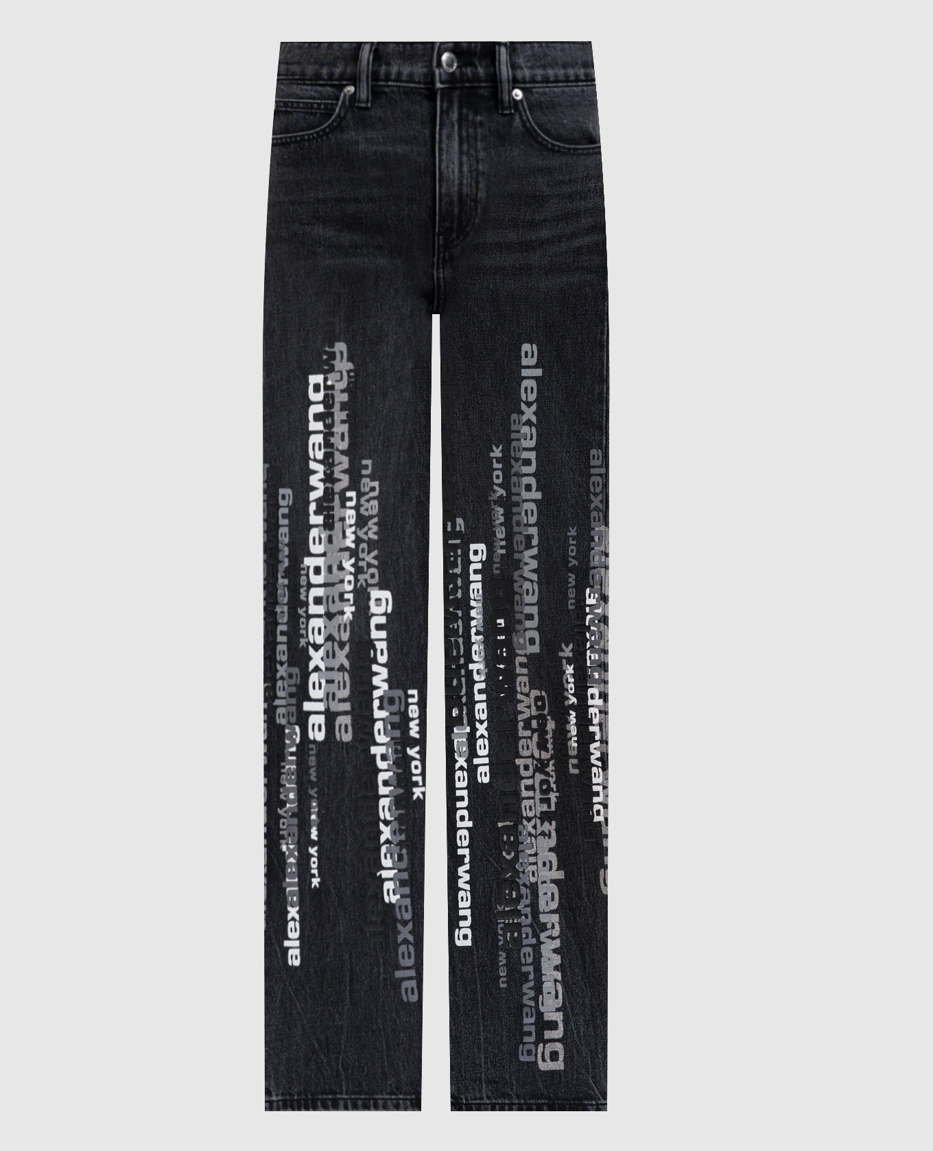 

Серые джинсы с логотипом, Серый, Прямые джинсы