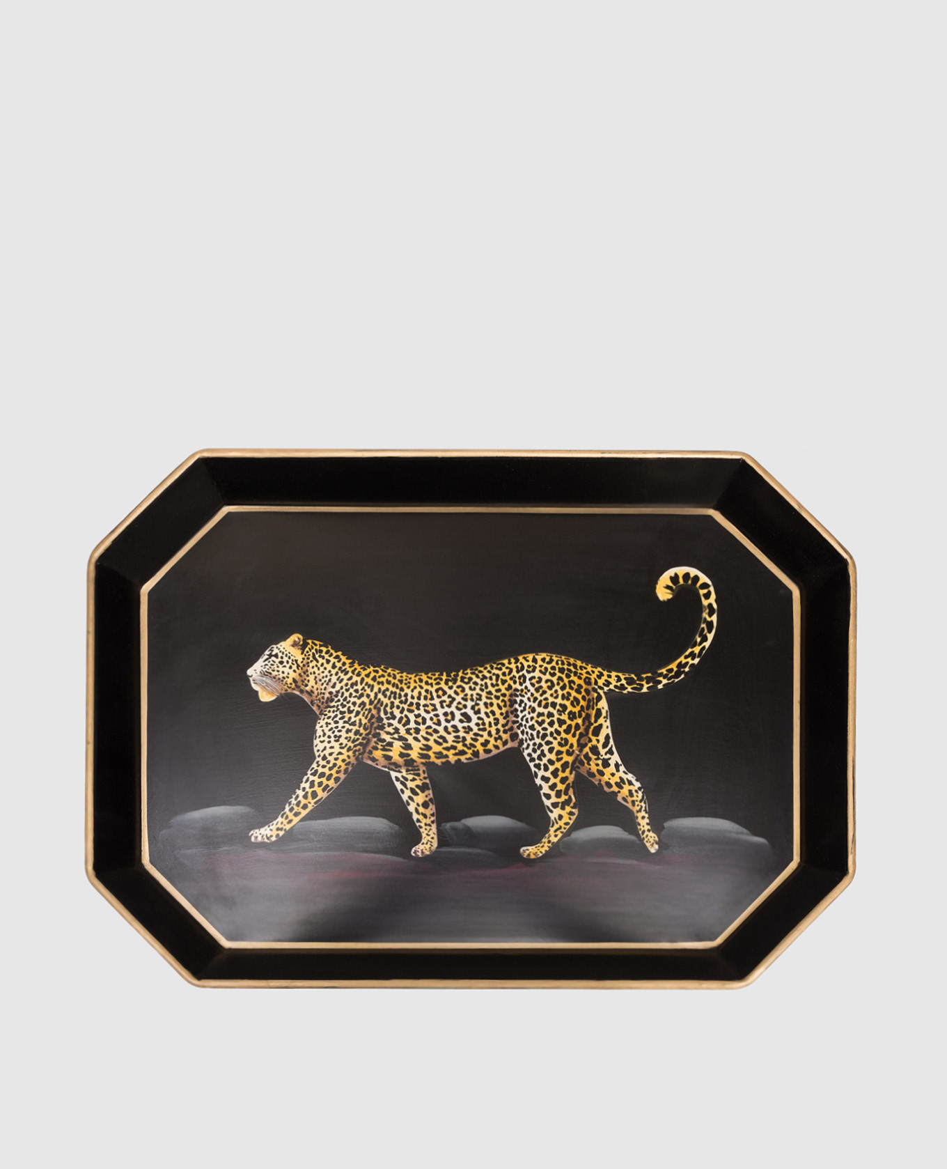 

Декоративный черный поднос с принтом, Декор