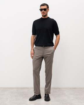 Stefano Ricci Чорна футболка із шовку K616006G12F26102