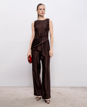 Loulou de Saison Коричневый топ FONDA с шелком FONDA