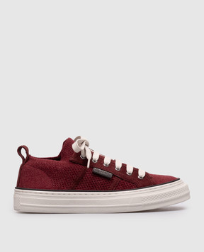 Brunello Cucinelli Бордові кеди з ланцюжком моніль MZ60G3333P