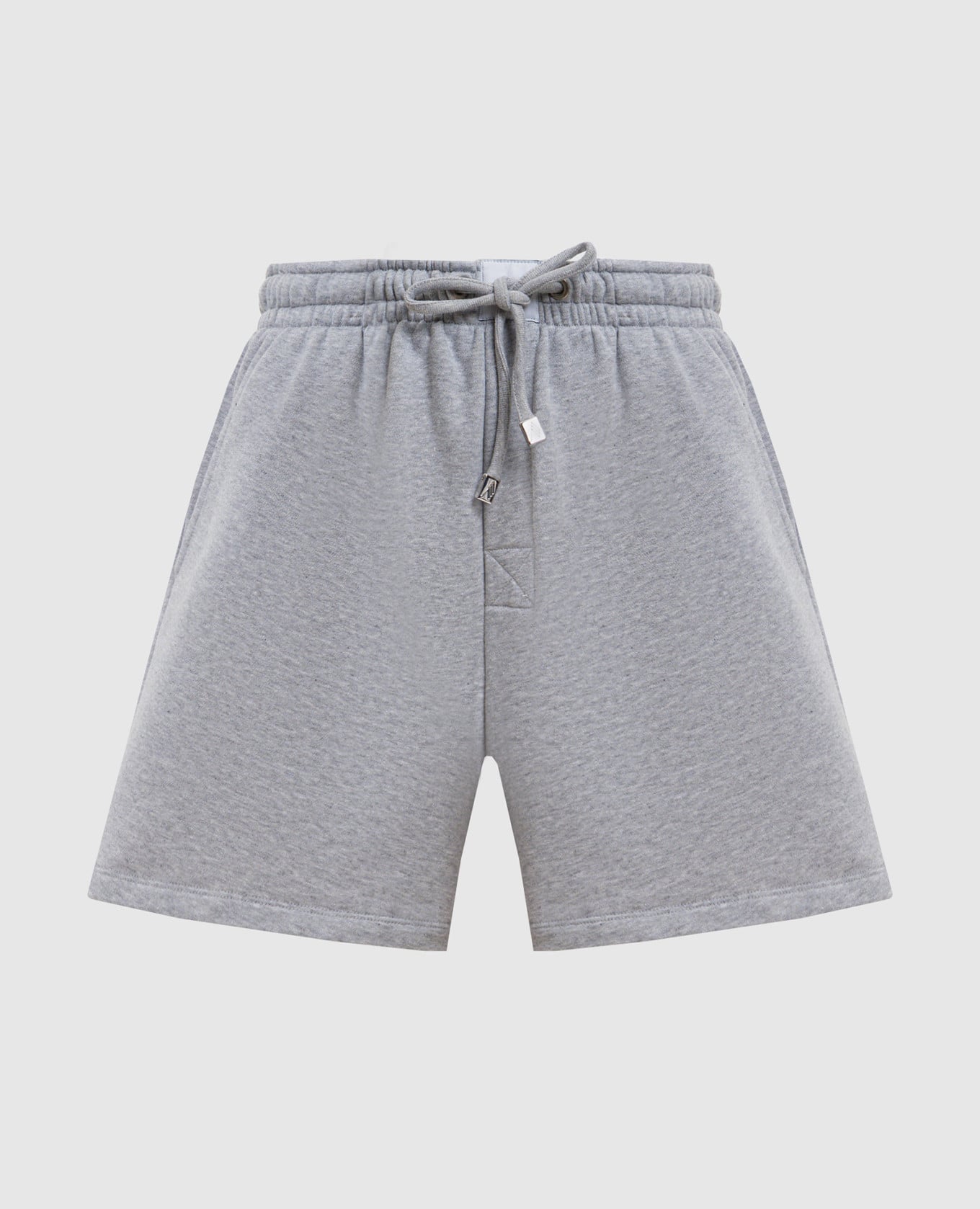 Серые меланжевые шорты с нашивкой логотипа
