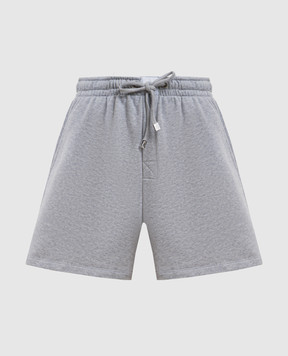 The Attico Серые меланжевые шорты с нашивкой логотипа 260WCQ00013JJF007AA