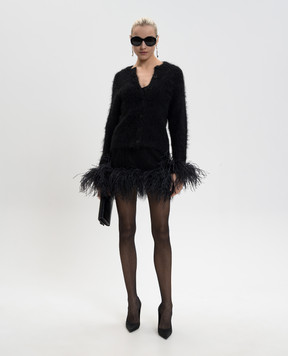 16Arlington Чорна спідниця міні Loisio з пір'ям страуса SMN181SS2603