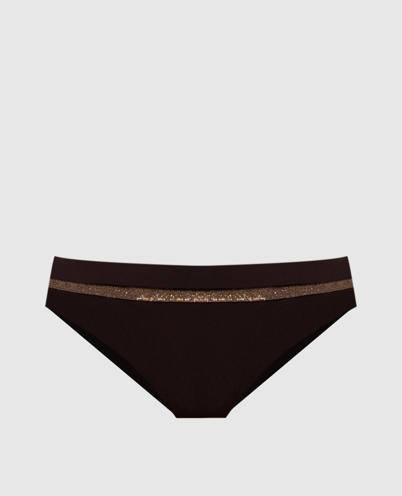 Коричневі трусики від купальника з ланцюжком моніль