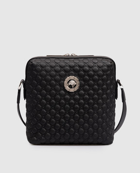 Stefano Ricci Чорна шкіряна сумка з тисненням Asia ND155GTPMR1MR