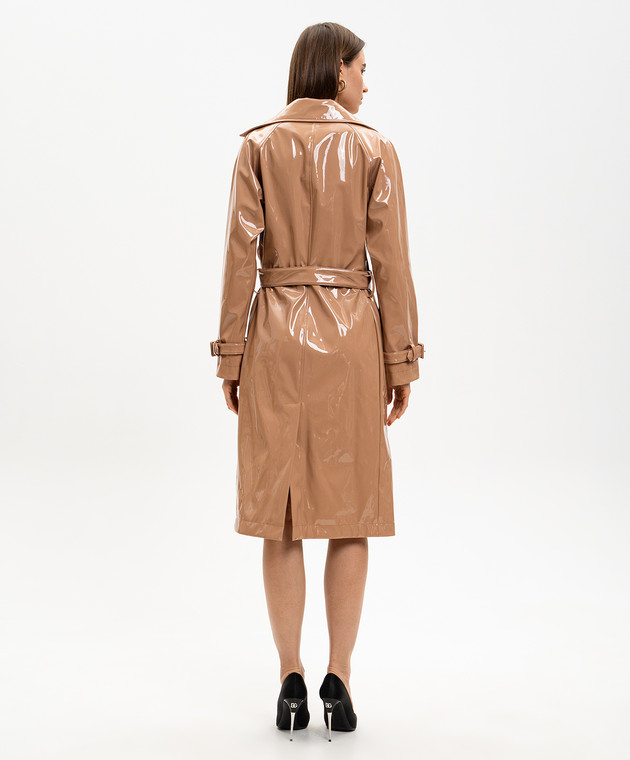 Dolce&Gabbana Коричневий лакований тренч F0W3WTFUSW7 зображення 4