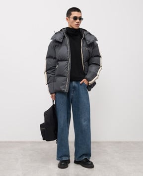 Palm Angels s Серый пуховик с логотипом PMED028C99FAB001