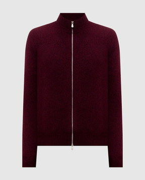 Brunello Cucinelli Кардиган бордового кольору з кашеміру M2200106