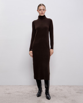 Allude Коричнева сукня з вовни та кашеміру 25517013