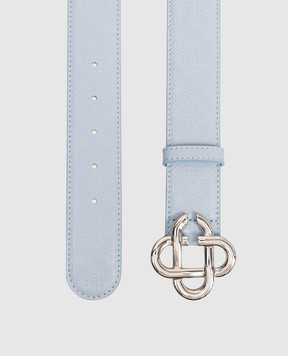 Casablanca Голубой кожаный ремень с эмблемой CC ASP26ACC27102W