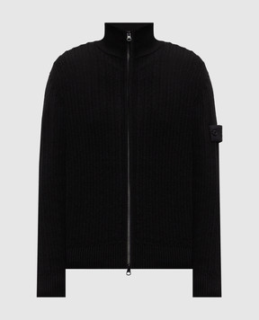 Stone Island Черный кардиган из шерсти и кашемира L2S155100054S00FL