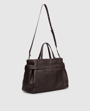 Gianni Chiarini Коричнева шкіряна сумка-тоут Miranda BS11887RNGFRSH