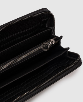Stefano Ricci Чорний шкіряний гаманець з емблемою PP440GURE