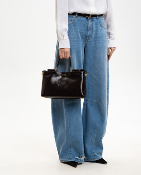 Dolce&Gabbana Коричнева шкіряна сумка Vittoria BB7896AZ000