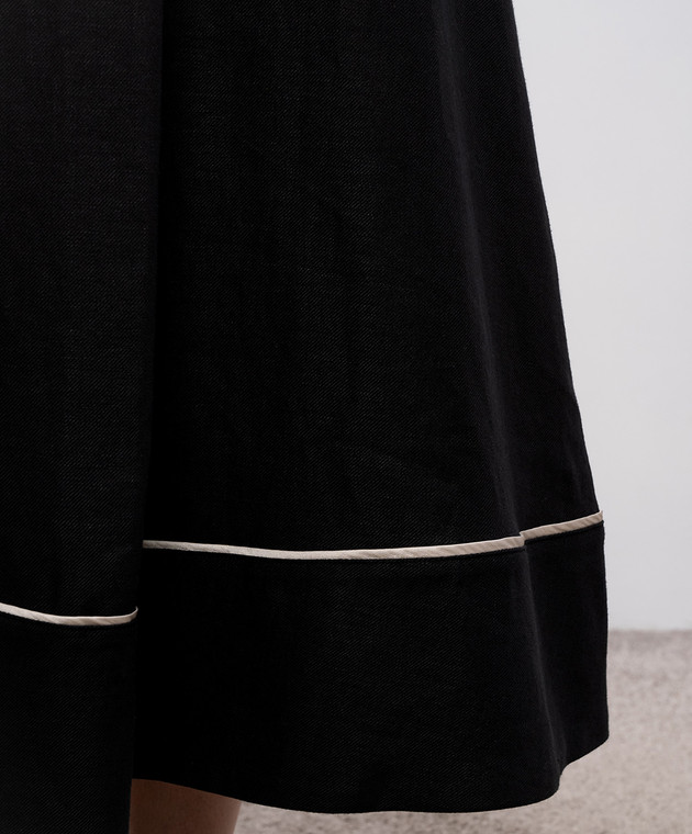 Agnona Чорна спідниця з льону TG1108YU3034 зображення 5