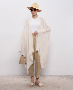 Peserico Белый топ в рубчик с цепочкой S08781J005669