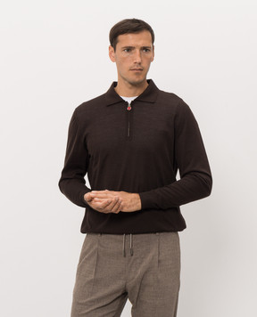 Kiton Коричневое поло из шерсти UMK0493