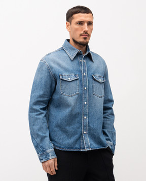 Givenchy Синя джинсова сорочка з логотипом BM616V5YD3