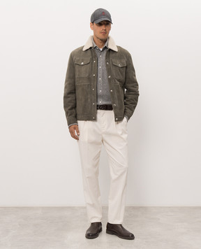 Brunello Cucinelli Серая рубашка с кашемиром MM840KC01