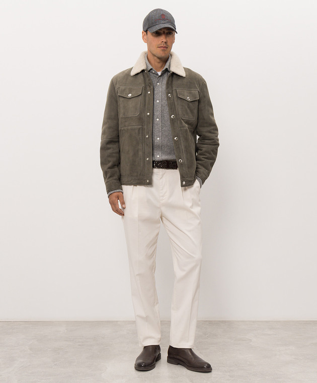 Brunello Cucinelli Серая рубашка с кашемиром MM840KC01 изображение 2
