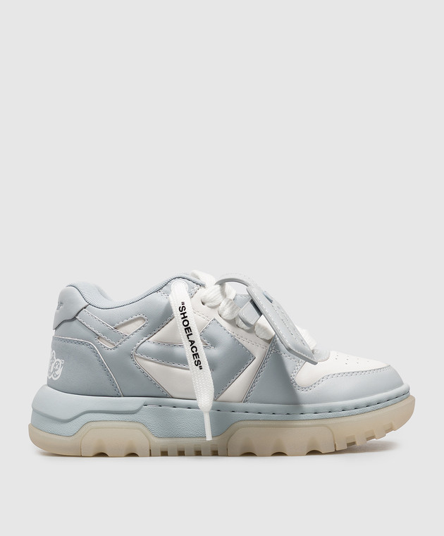 Off-White Блакитні шкіряні кросівки OOO Chunky OF05743455