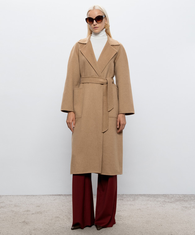 Max Mara Бежеве пальто READY з кашеміру MXMREADY зображення 2