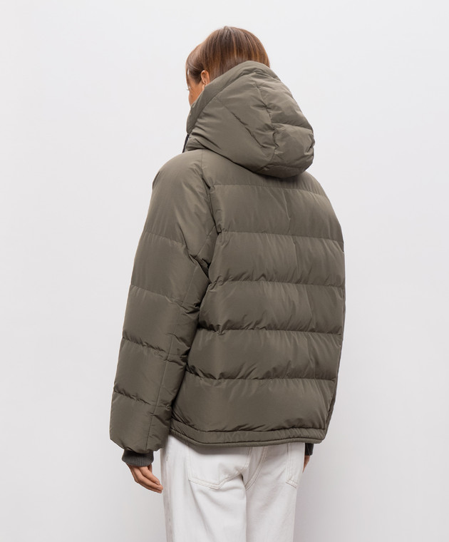 Brunello Cucinelli Пуховик цвета хаки с цепочкой мониль MH5257216 изображение 4