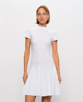 Balmain Белое платье с пайетками HF1R7510KK04