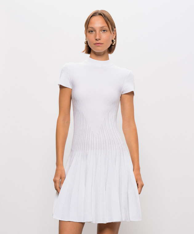 Balmain Біла сукня з паєтками HF1R7510KK04 зображення 3