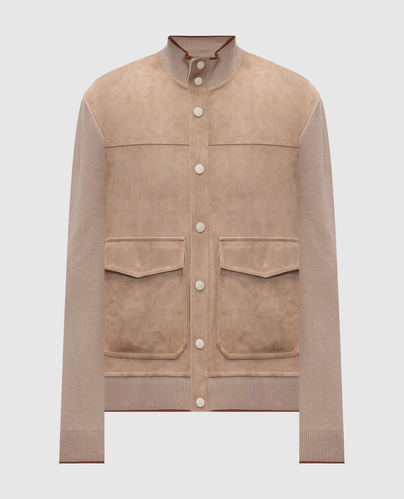 Коричневая комбинированная куртка