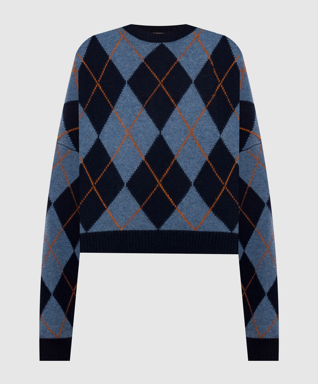 Twinset Синий джемпер в геометрический узор 262TT3274