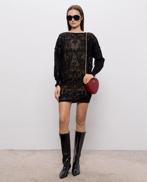 Twinset Черное платье в узор 262TF3030