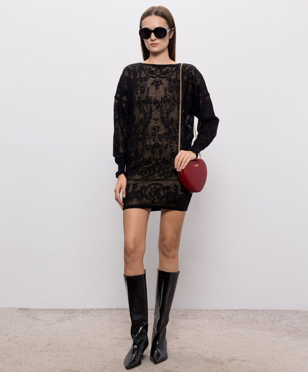 Twinset Чорна сукня у візерунок 262TF3030 зображення 2