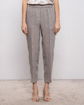 Peserico Бежевые брюки из льна P04072Z02600