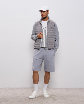 Brunello Cucinelli Серый пуховый жилет с эмблемой MM49A7460G
