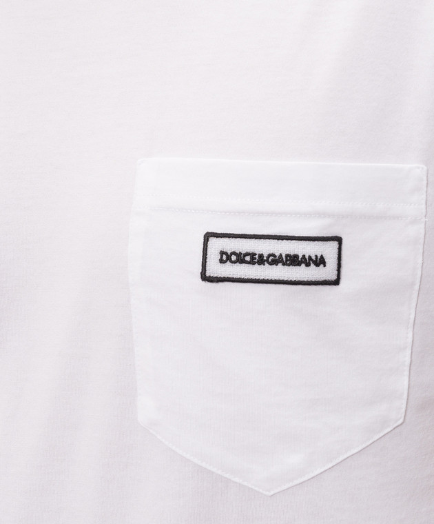 Dolce&Gabbana Біла футболка з нашивкою логотипа G8RA2ZG7Q2P зображення 5