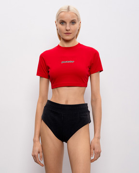 Vetements Красный топ с принтом WE76TR545R